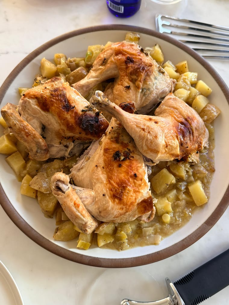 Spatchcocked Chicken with Leeks & Potatoes